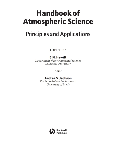 Handbook of Atmospheric Science: Principles and Applications 