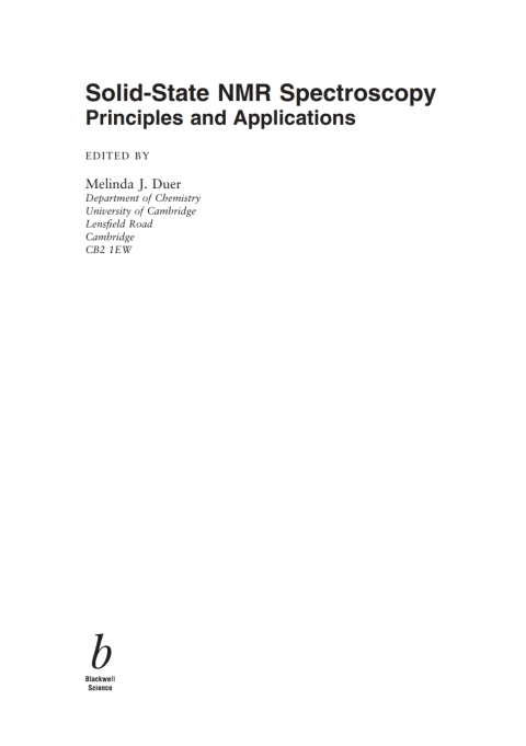 Cover image for book Solid State NMR Spectroscopy