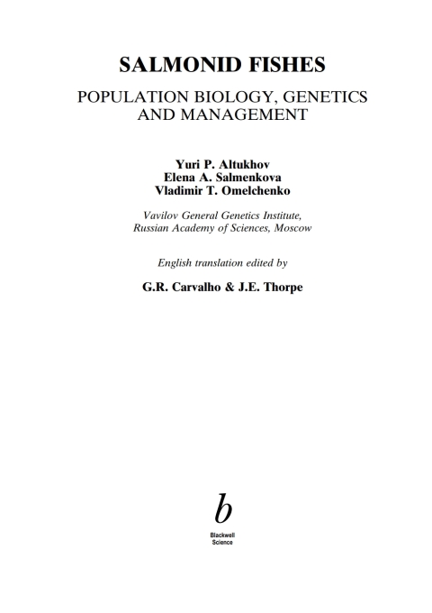 Cover image for book Salmonid Fishes