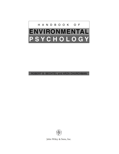 Cover image for book Handbook of Environmental Psychology