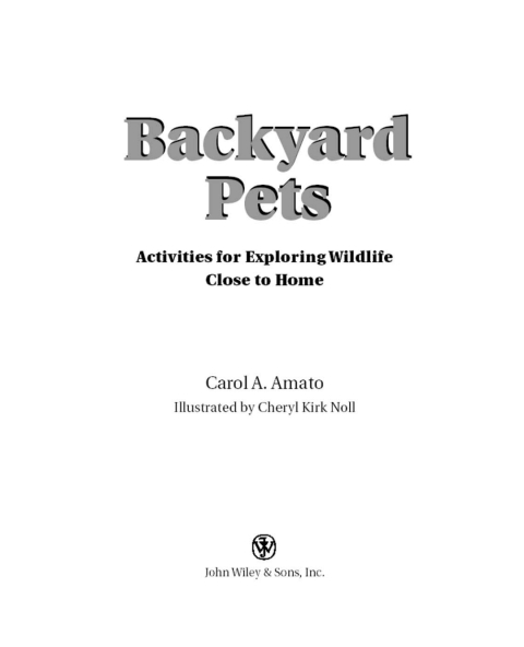 Cover image for book Backyard Pets
