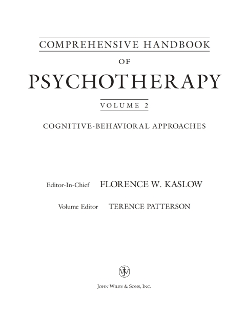 Cover image for book Comprehensive Handbook of Psychotherapy, Cognitive-Behavioral Approaches