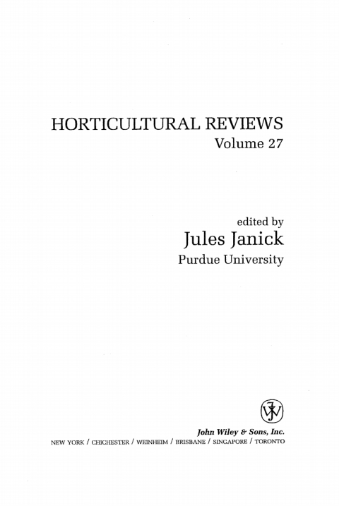 Cover image for book Horticultural Reviews