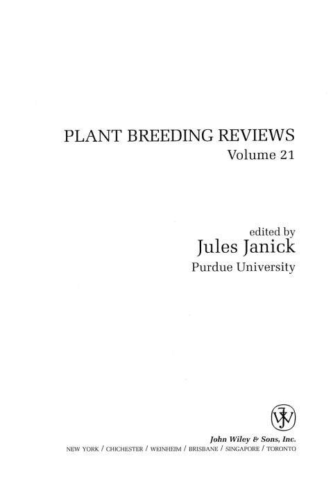 Cover image for book Plant Breeding Reviews