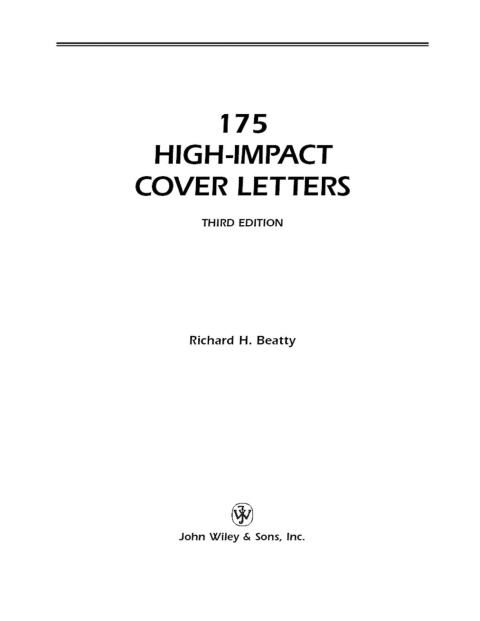 Cover image for book 175 High-Impact Cover Letters