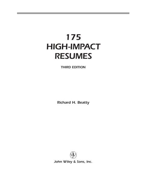 Cover image for book 175 High-Impact Resumes
