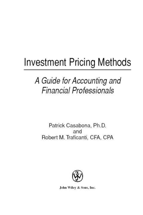 Cover image for book Investment Pricing Methods: A Guide for Accounting and Financial Professionals