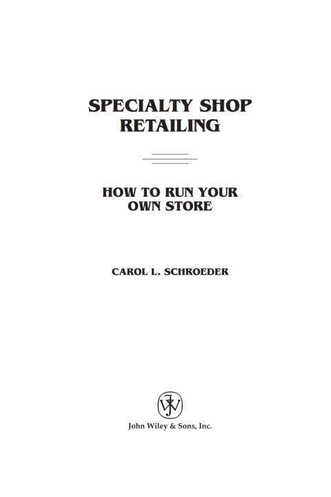 Cover image for book Specialty Shop Retailing