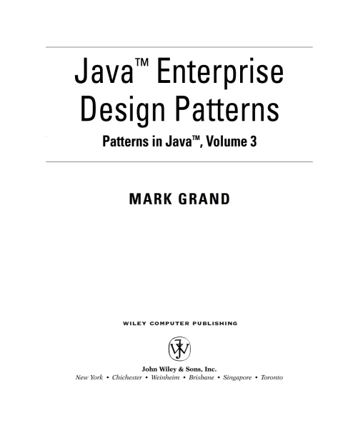 Cover image for book Java Enterprise Design Patterns