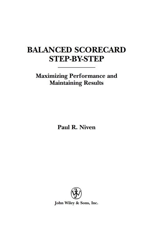 Cover image for book Balanced Scorecard Step-by-Step