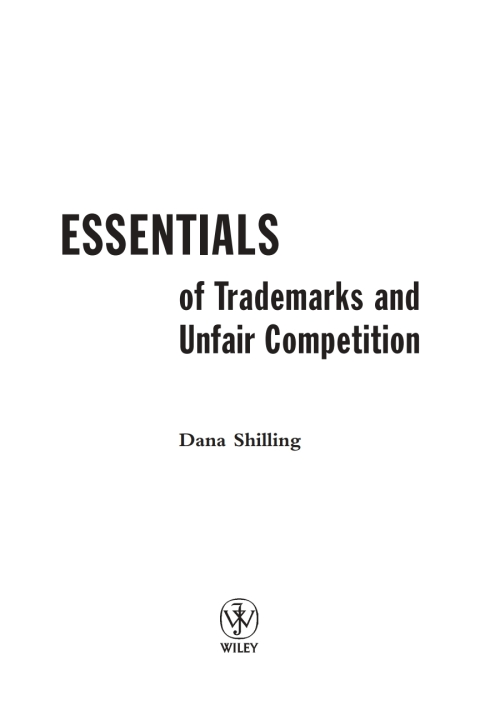 Cover image for book Essentials of Trademarks and Unfair Competition