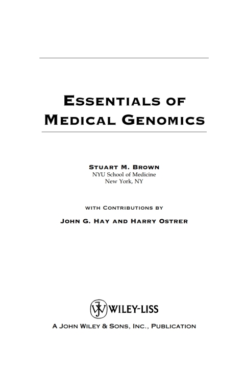 Cover image for book Essentials of Medical Genomics