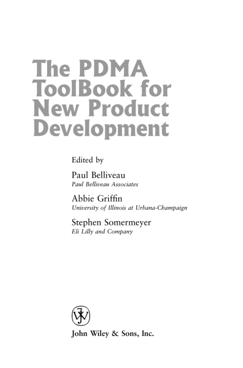 Cover image for book The PDMA ToolBook 1 for New Product Development