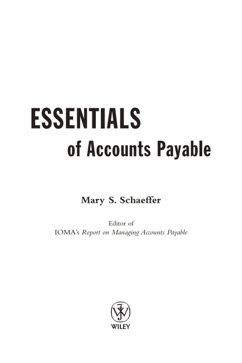 Cover image for book Essentials of Accounts Payable