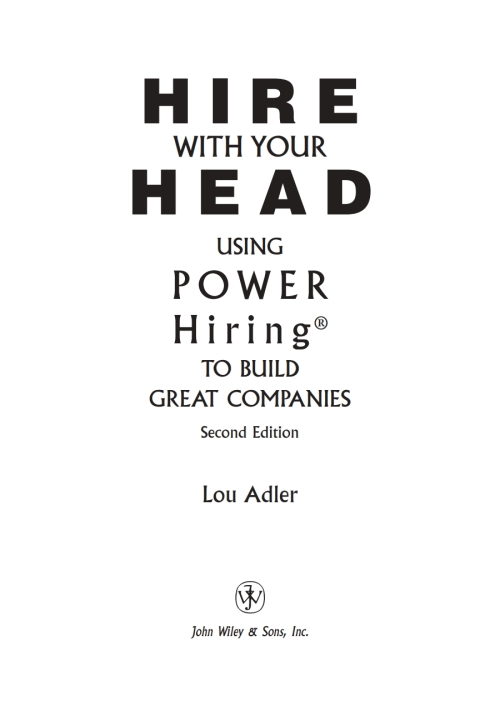 Cover image for book Hire With Your Head
