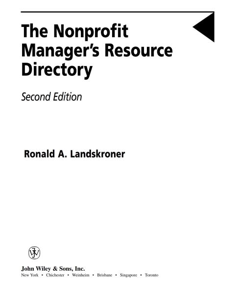 Cover image for book The Nonprofit Manager's Resource Directory