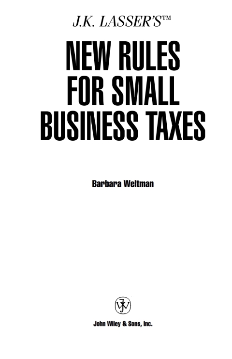 Cover image for book J.K. Lasser's New Rules for Small Business Taxes