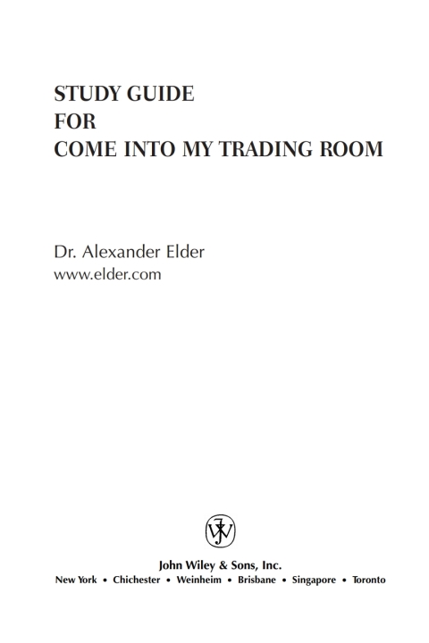 Cover image for book Study Guide for Come Into My Trading Room