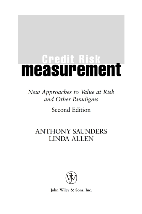 Cover image for book Credit Risk Measurement: New Approaches to Value at Risk and Other Paradigms