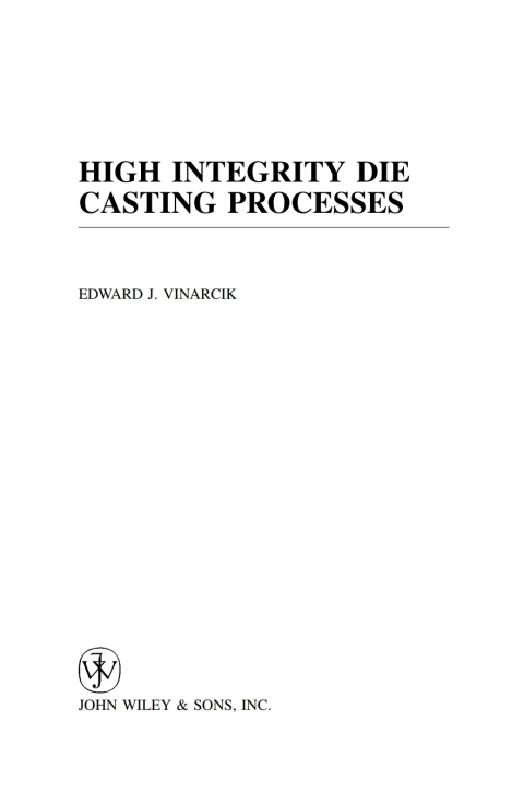 Cover image for book High Integrity Die Casting Processes