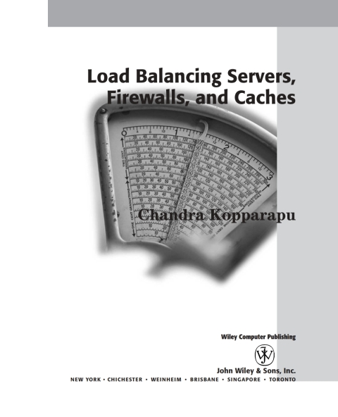 Cover image for book Load Balancing Servers, Firewalls, and Caches