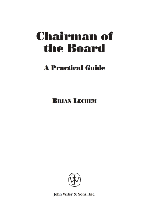Cover image for book Chairman of the Board