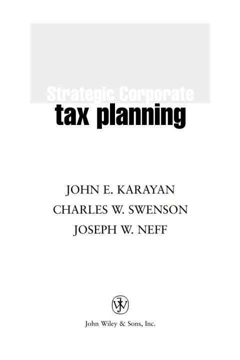 Strategic Corporate Tax Planning 