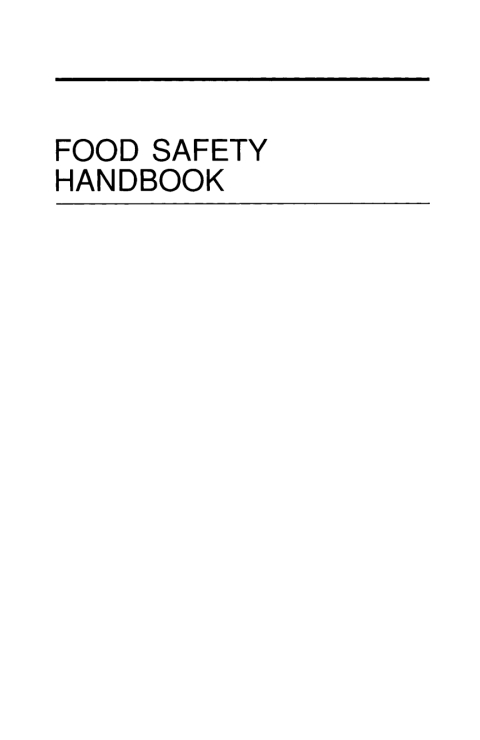 Cover image for book Food Safety Handbook