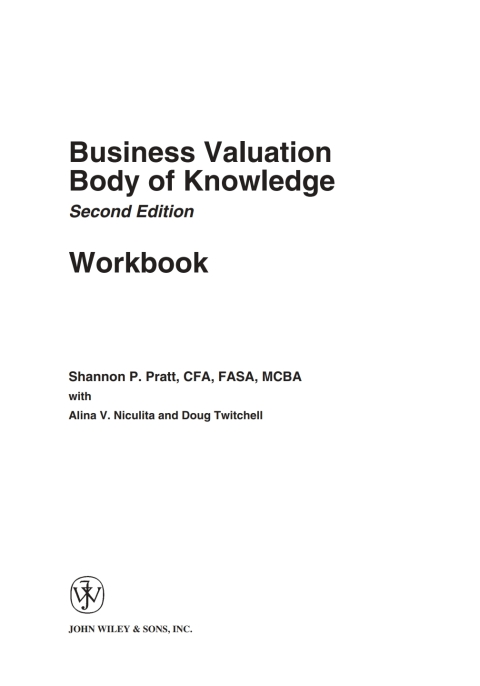Cover image for book Business Valuation Body of Knowledge Workbook