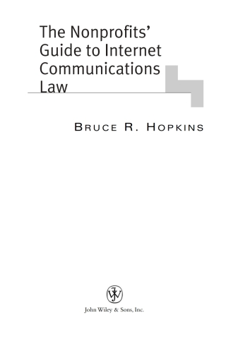 The Nonprofits' Guide to Internet Communications Law