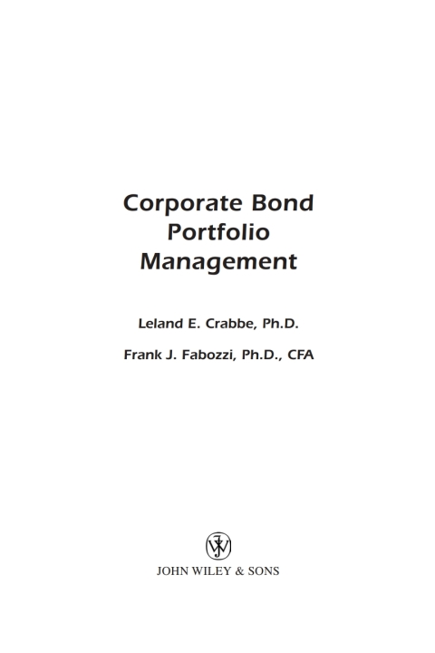 Cover image for book Managing a Corporate Bond Portfolio