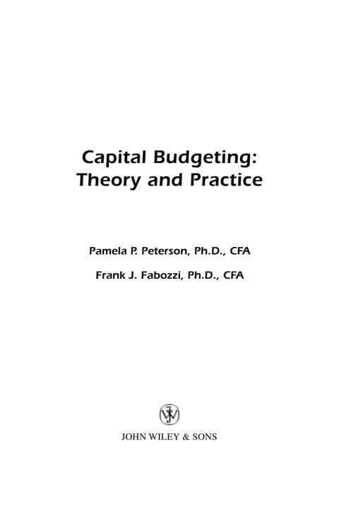 Cover image for book Capital Budgeting
