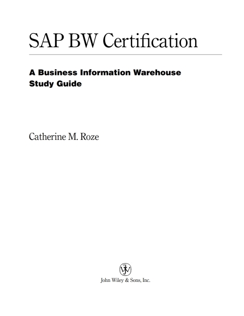 Cover image for book SAP BW Certification