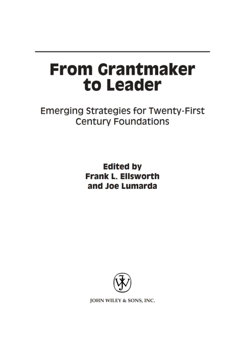 Cover image for book From Grantmaker to Leader
