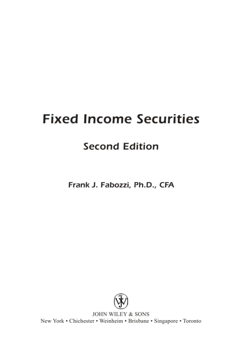 Cover image for book Fixed Income Securities