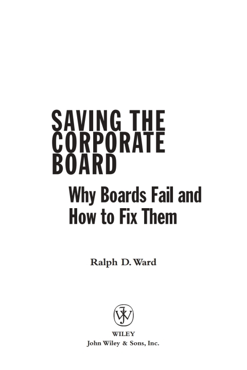 Cover image for book Saving the Corporate Board