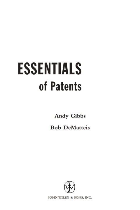 Cover image for book Essentials of Patents