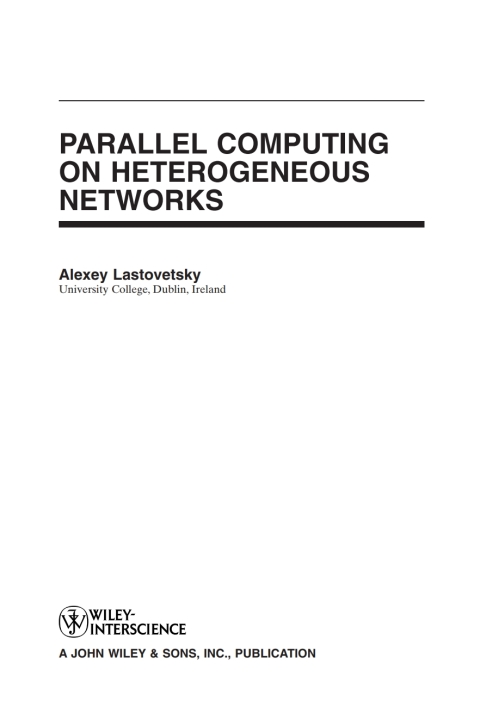Cover image for book Parallel Computing on Heterogeneous Networks