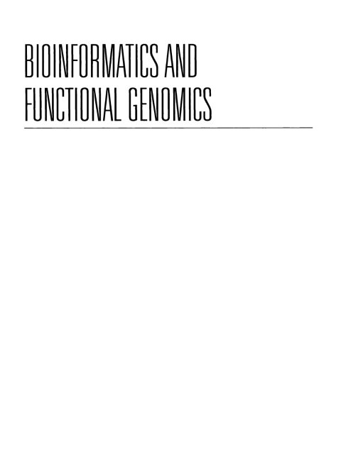 Cover image for book Bioinformatics and Functional Genomics