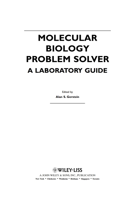 Cover image for book Molecular Biology Problem Solver