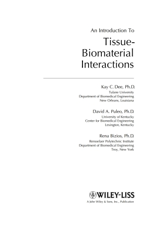 An Introduction to Tissue-Biomaterial Interactions