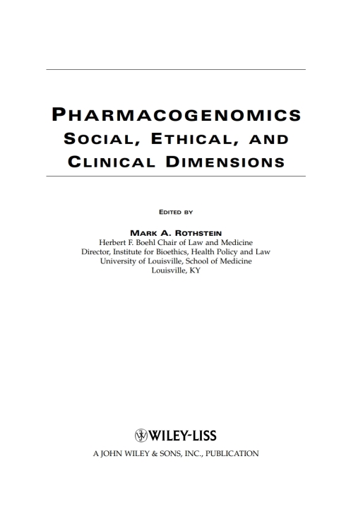 Cover image for book Pharmacogenomics