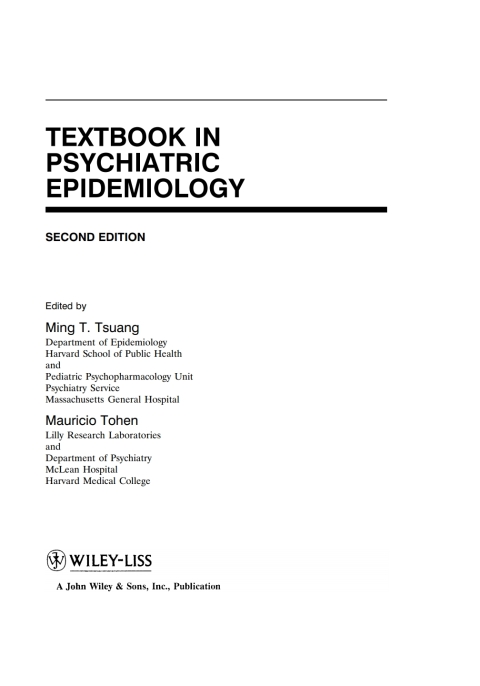 Cover image for book Textbook in Psychiatric Epidemiology