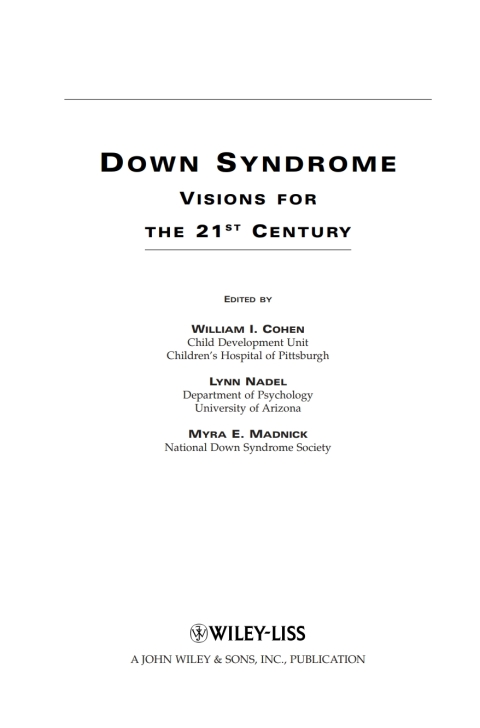 Cover image for book Down Syndrome: Visions for the 21st Century