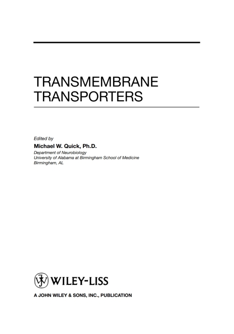 Cover image for book Transmembrane Transporters