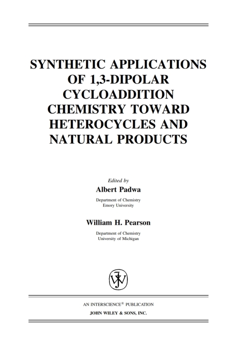 Cover image for book Synthetic Applications of 1,3-Dipolar Cycloaddition Chemistry Toward Heterocycles and Natural Products
