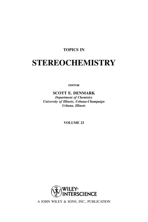 Cover image for book Topics in Stereochemistry