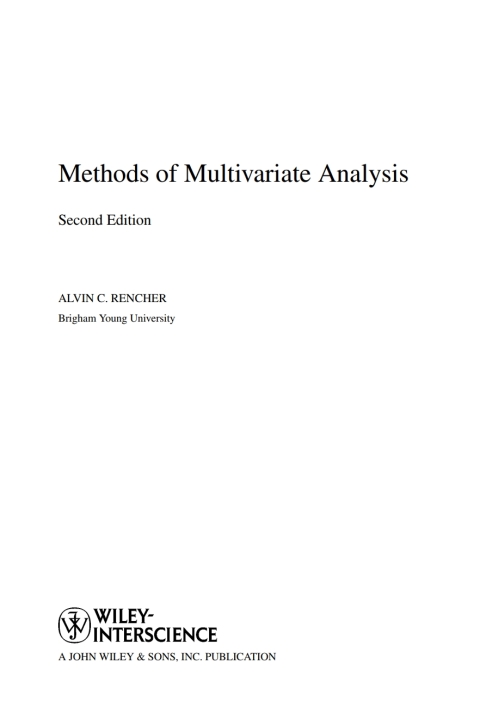 Cover image for book Methods of Multivariate Analysis