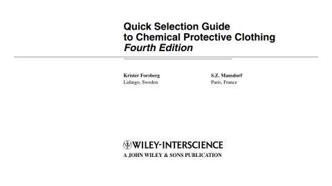 Cover image for book Quick Selection Guide to Chemical Protective Clothing