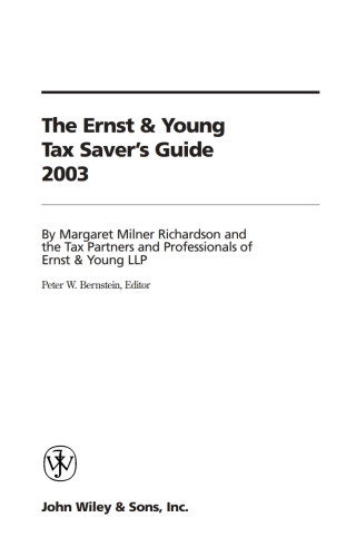The Ernst & Young Tax Saver's Guide 2003